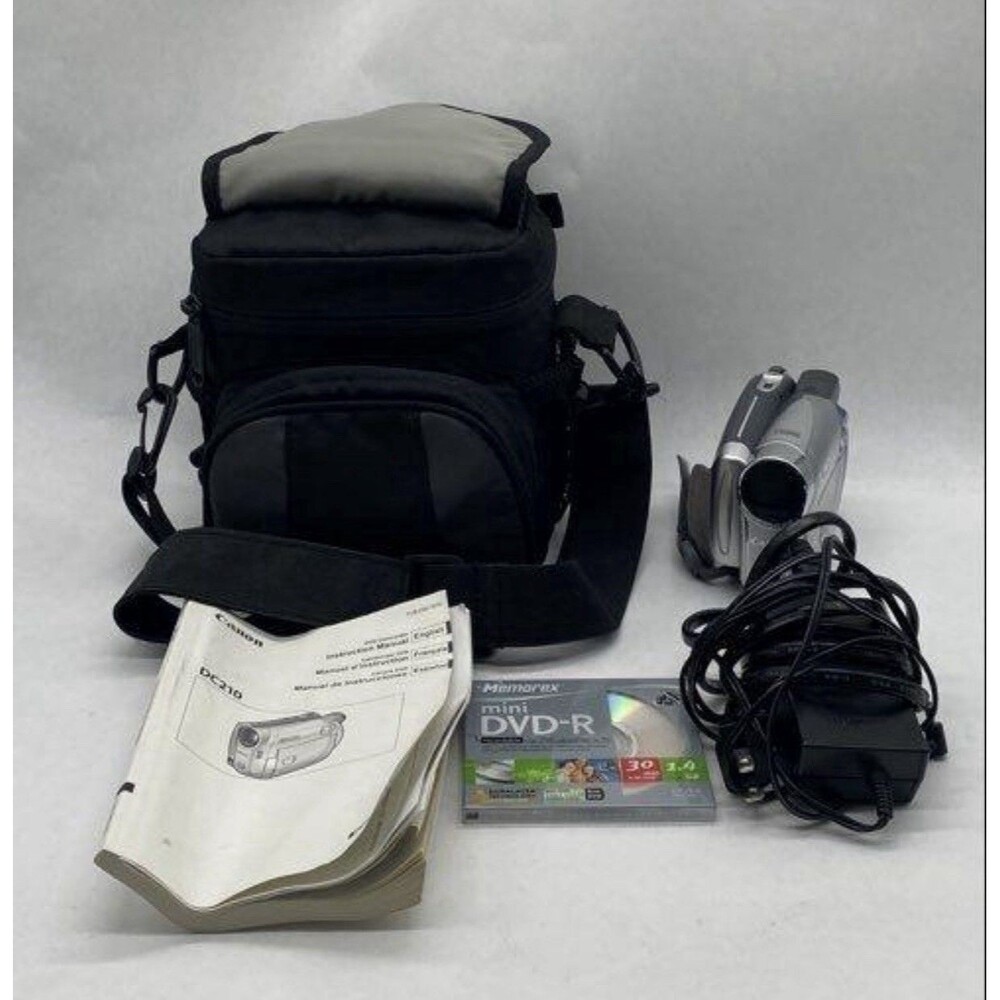 Canon DC210 Mini DVD Camcorder Tested Fully Functional W/Charger CA-570